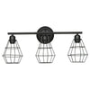 3-Light Industrial Bathroom Vanity Light Metal Wire Cage Wall Sconce Wall Lamp