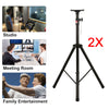 2x Quality Iron Tripod PA Speaker Stands Adjustable Height DJ Disco 50Kg Black