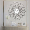 50cm Clear Diamante Beaded Jewelled Black Metal Spike Sunburst Wall Clock UK
