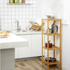 Bamboo Bathroom Shelf Standing Kitchen Rack 14x13x43.3" for Narrow Space Hallway