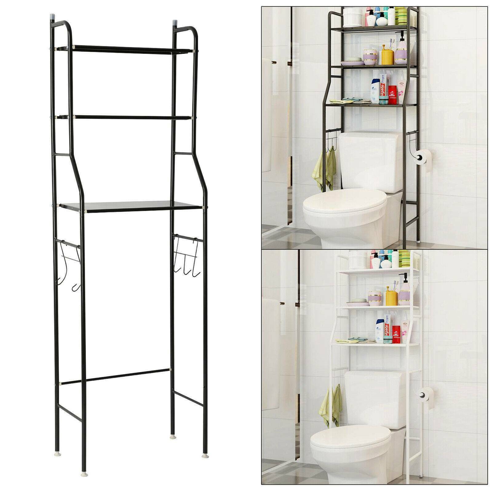 3 Tier Over Toilet Storage Rack Bathroom Laundry Washing Machine Shelf Organizer