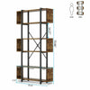6 Tier Bookshelf Industrial Bookcase Freestanding Home Display Decorative Shelf