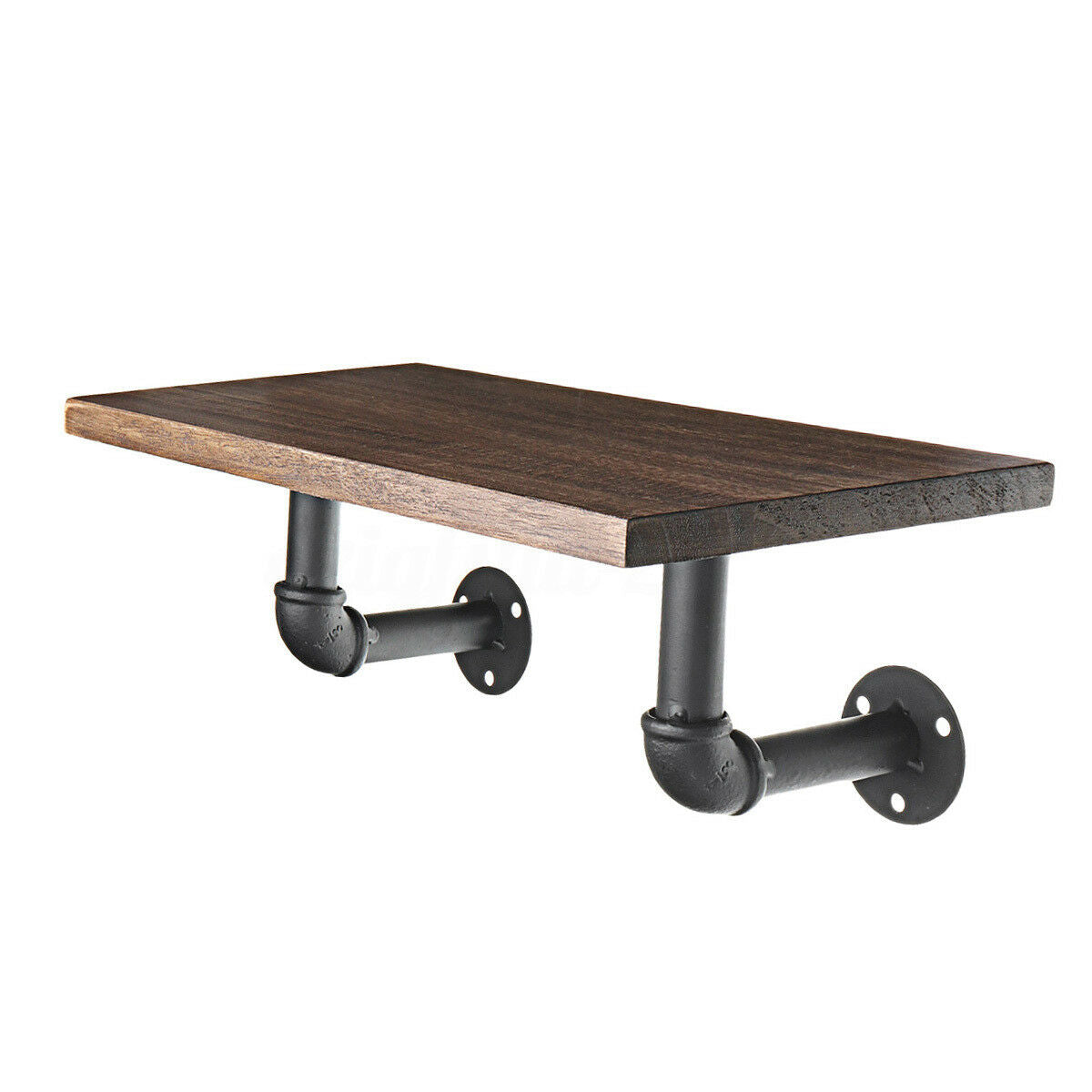 Vintage Industrial Pipe Wooden Metal Wall Floating Shelf Storage Shelving Unit