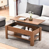 Wood Coffee Table For Living Room with Hidden Storage Lift-Top Table for Home