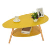Household Furniture Oval Top Table Living Room Coffee Table Two-story Wooden Leg