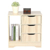 Nightstand Bedside Table with 3 Drawers Cabinet Storage Bedroom Side Table