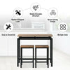 Bar Table and Stool Set For Kitchen Dining Room 2 Metal And Wood Stools High