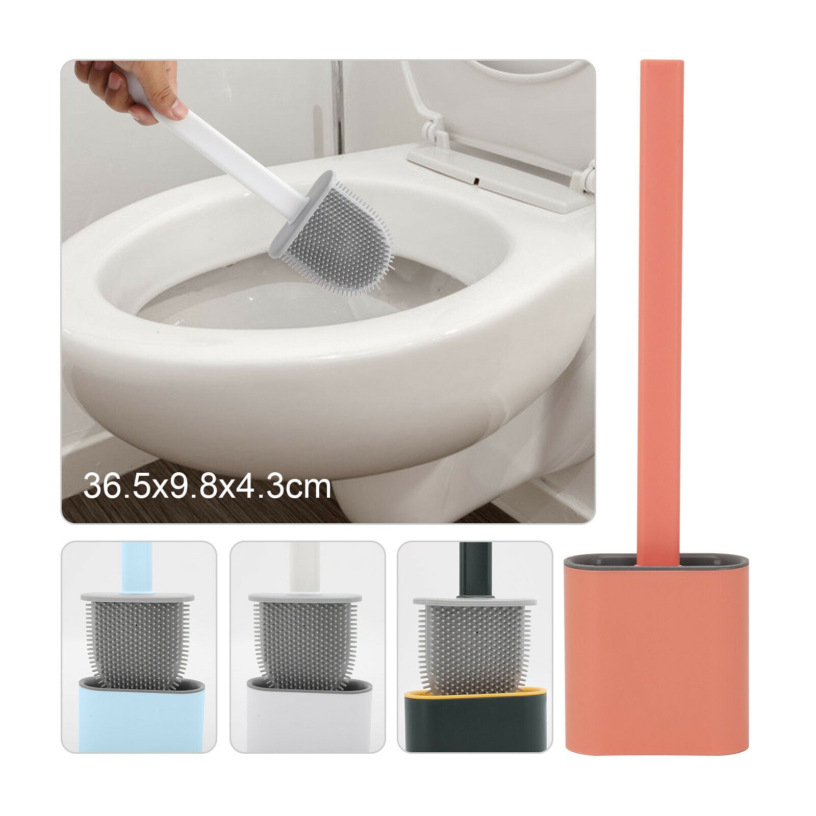 Multicolor Silicone Toilet Brush Creative Cleaning Brush Set Wall-Mounted