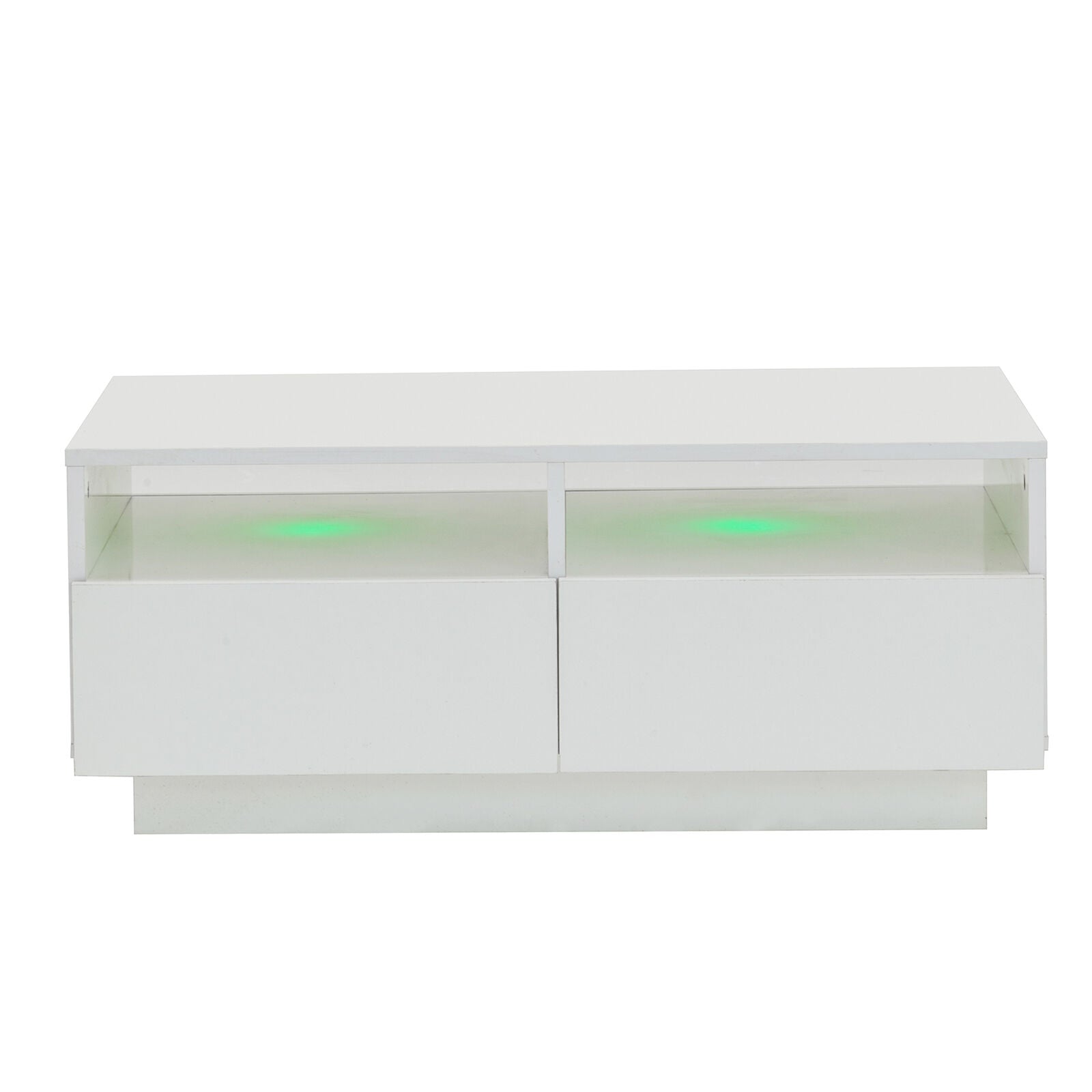 LED Light High Gloss Coffee Table Storage Shelf and 4 Drawers Home Living Room