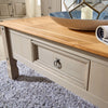 Corona Pine Two Tone Grey Coffee Table 1 Drawer Solid Wood Occasional Table