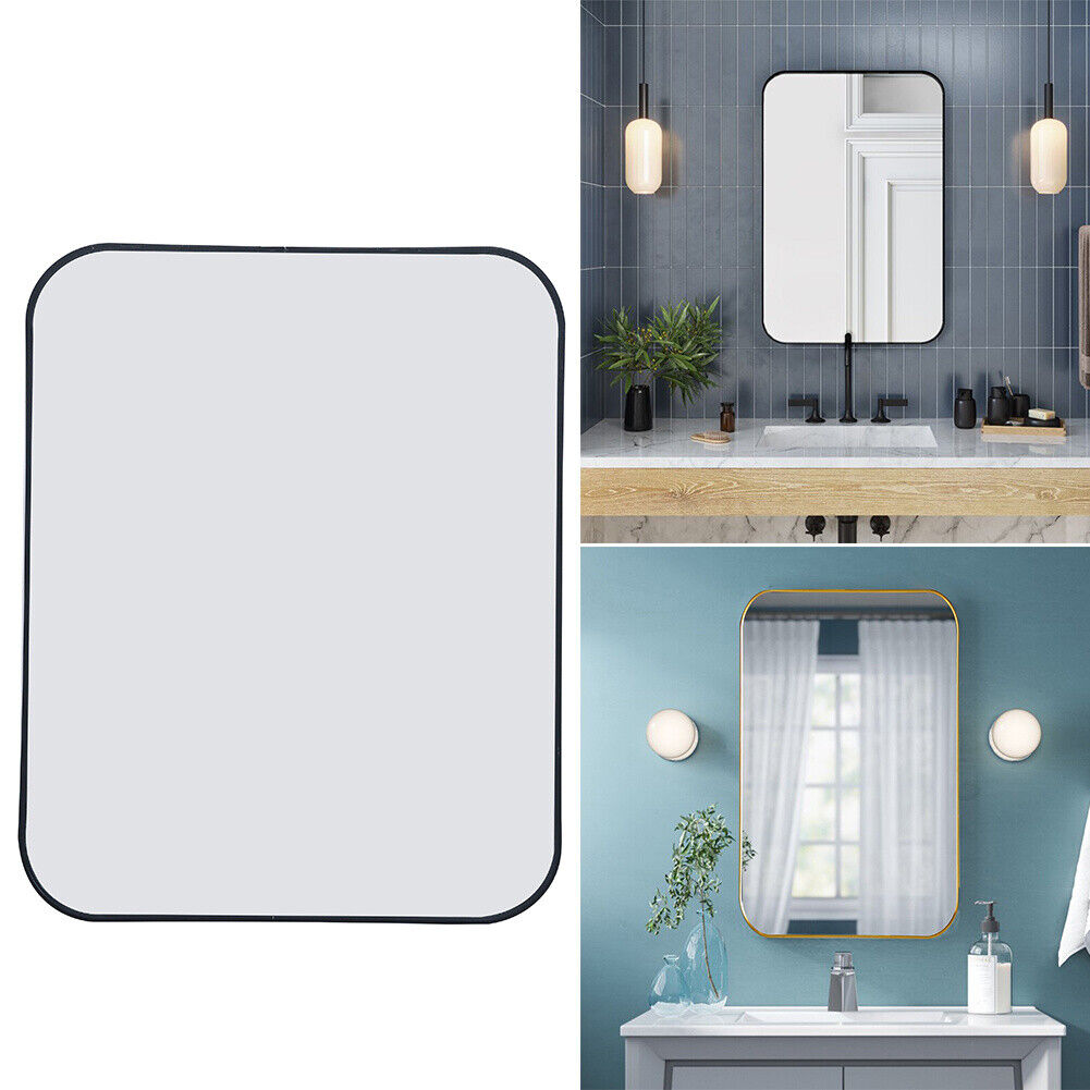 Black/Gold Rectangle Metal Frame Home Bathroom Glass Wall Mounted Vanity Mirror