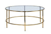 Round Coffee Table Gold With Smoked Glass Centre Table Living Room Furniture