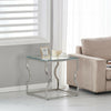 Console Coffee End Table Tinted Tempered Glass Furniture Chrome Crescent Leg