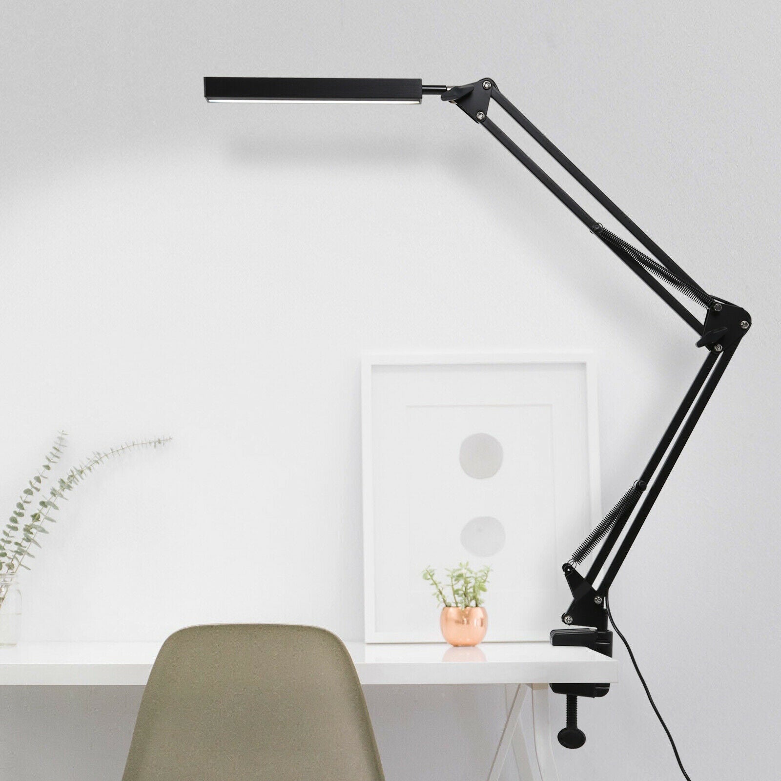Adjustable Long Arm USB Desk Lamp Bed Reading Led Light Table Clip-on Clamp