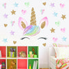 HIGH QUALITY UNICORN HEAD Wall Stickers Rainbow Decor Cute Pink Nursery Kid Room