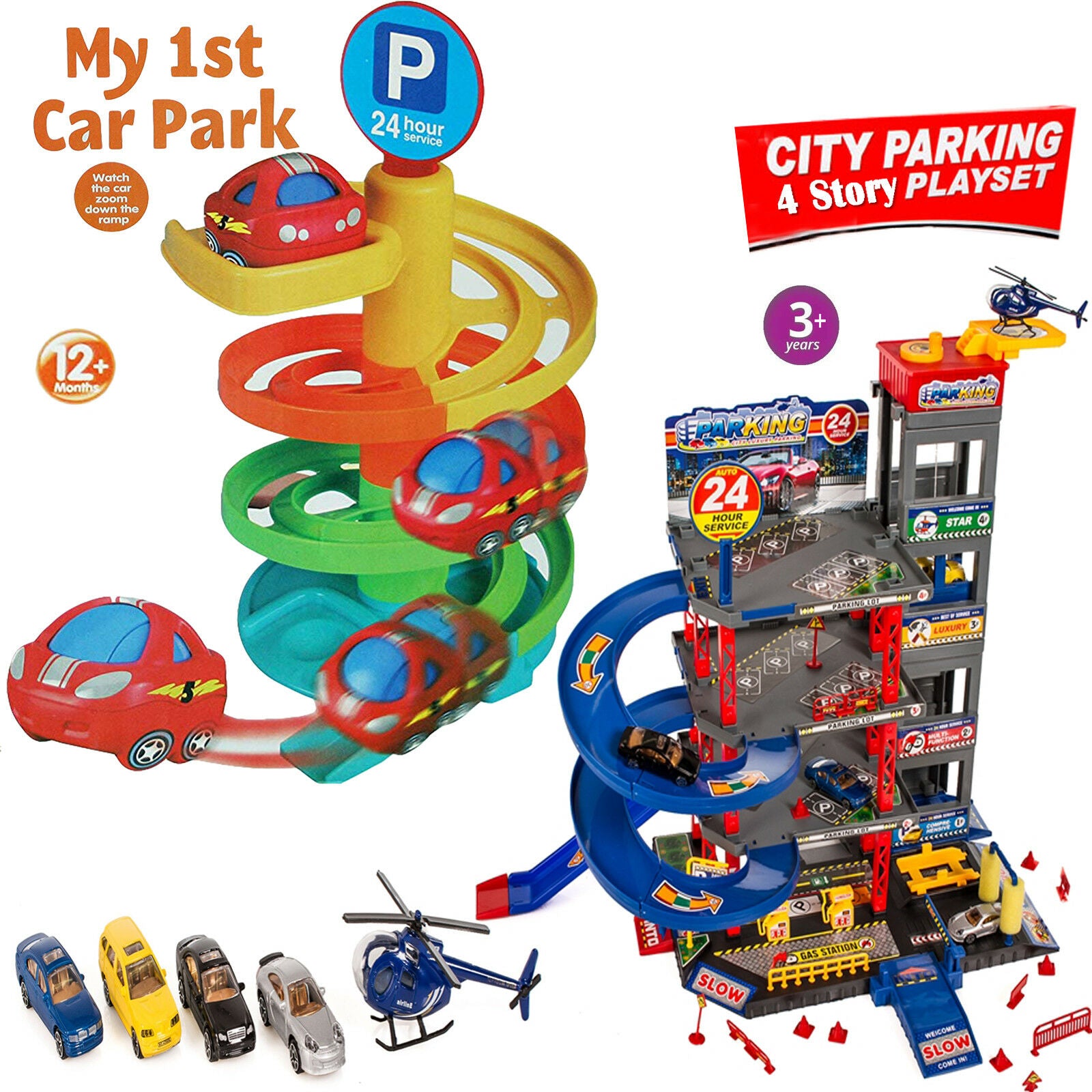 KIDS BOYS BAY GARAGE PARKING CAR TRACK BABY CHILDREN ACTIVITY PLAY TOY SET