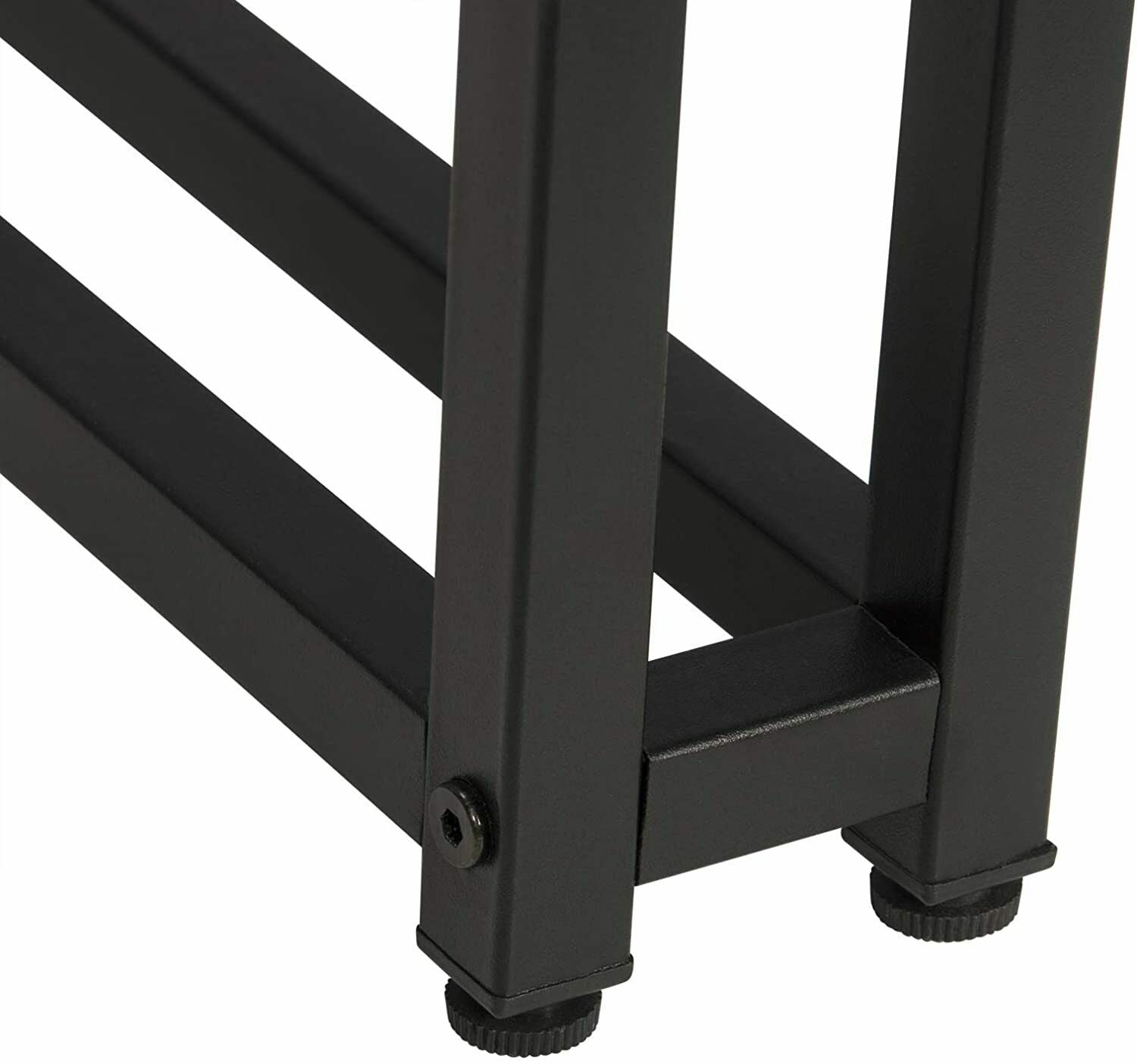 Bar Table Bistro Table MDF Metal Dining Table with 2-Tier Storage Rack Shelves