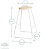 2x Wooden Bar Stools Breakfast Kitchen Island Counter Dining Chair White / Pine
