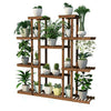 Symmetric Double Shelves Plant Stand 17 Potted Flower Pots Organizer Shelf Rack
