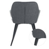 2xDining Chair Linen Counter Chair Steel Legs Tub Chair Armchair with Armrests
