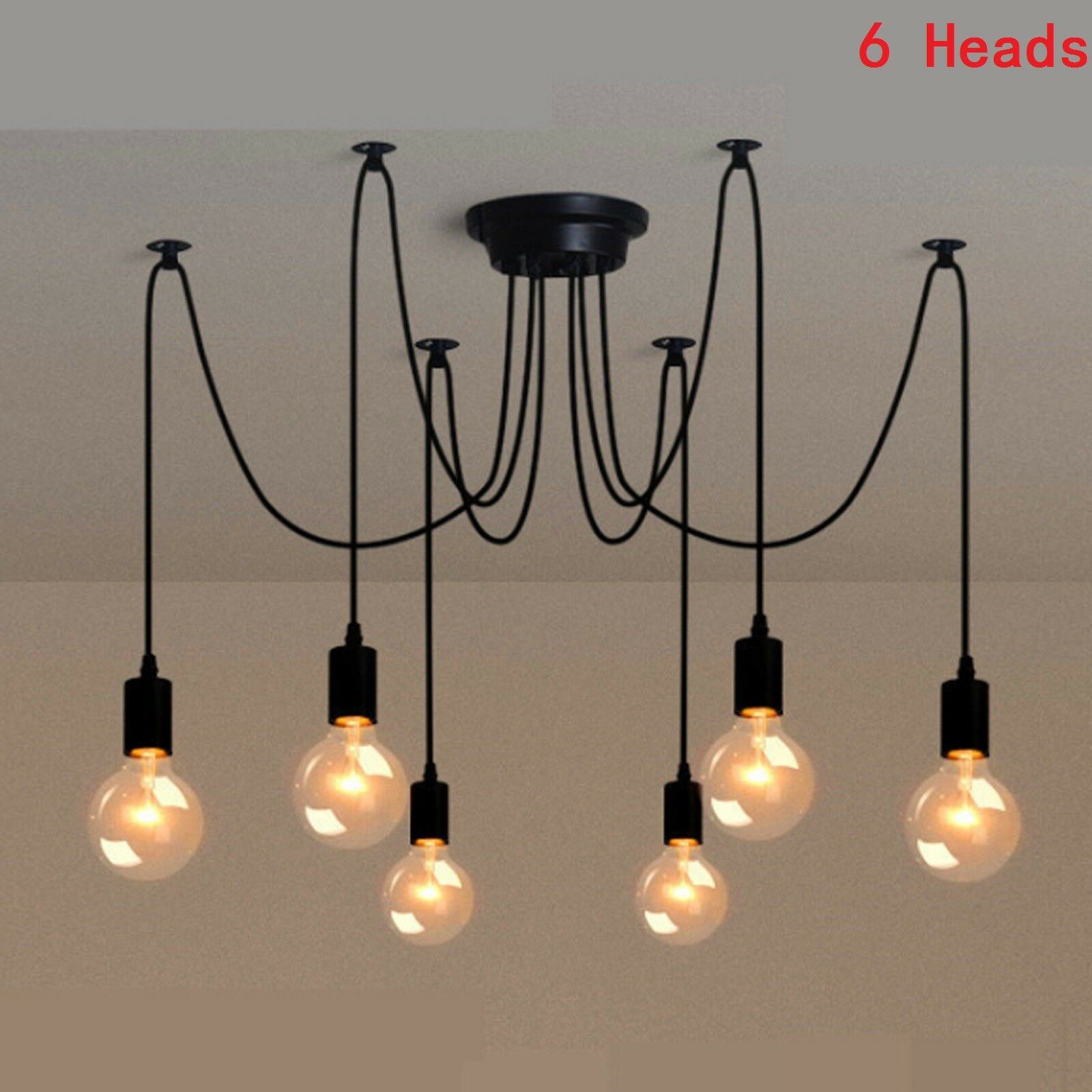 Vintage Industrial Chandelier Light Pendant Shade Retro Spider Ceiling Lights UK