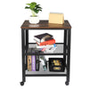 Vintage Industrial Serving Drinks Trolley Cart Wooden Shelf Racks 3 Tier UK
