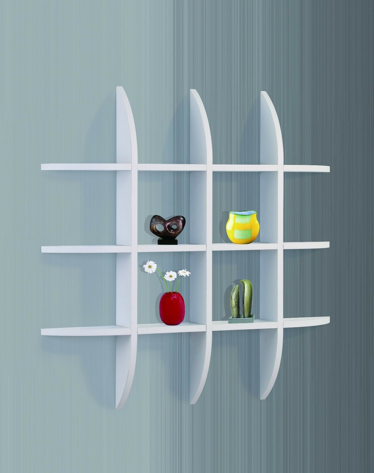 Lisbon Floating Wall Mount Floating Red Grey White Display Shelf/Shelves