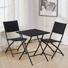 3 pcs Chair Table Set Foldable PE+Metal Cushioned Chair Outdoor Yard Garden uk