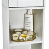 Bathroom Cabinet Shelf Mirror Door Tallboy Cupboard Unit Storage White 180 CM