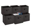 6pcs Foldable Storage Collapsible Box Home Clothes Organizer Fabric Cube Black