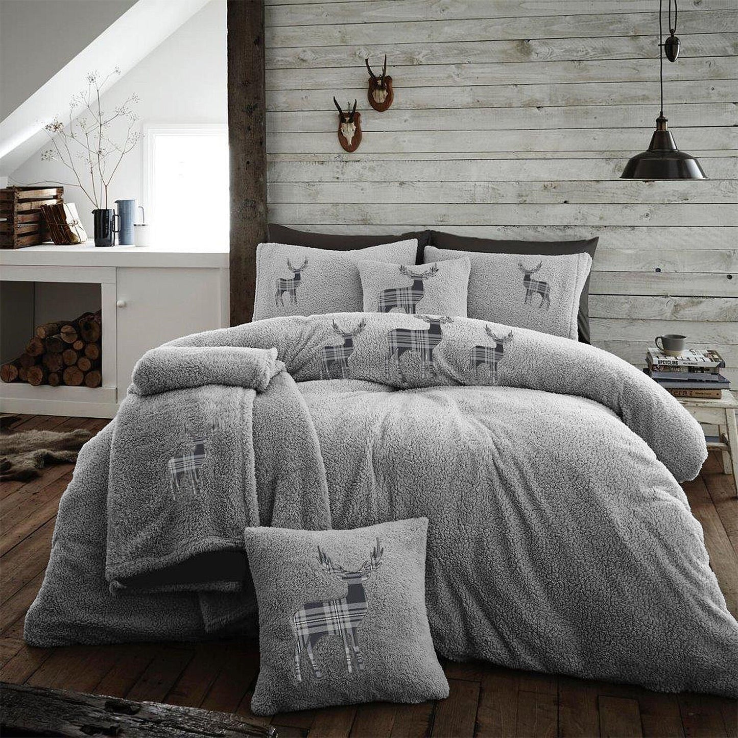 Teddy Bear Fleece Duvet Cover Set Pillow Case Throw Sherpa Thermal Warm Soft Bed