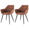 2x Kitchen Dining Chair Lounge Living Room Corner Chair with Fabric Metall