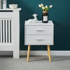 White Bedside Table Side Table 2 Drawers Cabinet Wooden Nightstand Storage Chest