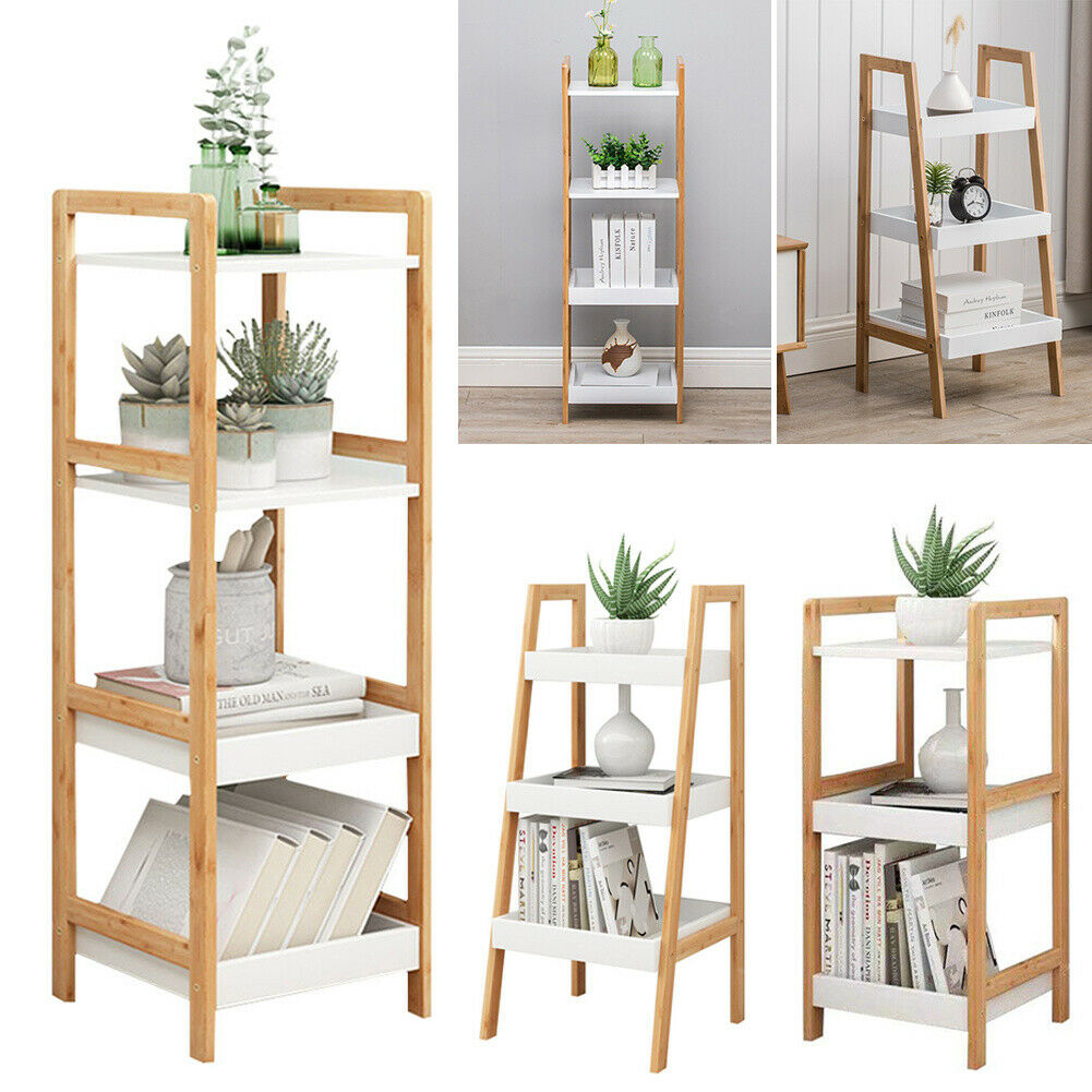 3/4 Tier Plant Pots Ladder Shelf Storage Unit Display Stand Bathroom Rack