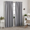 2xCurtains Blackout Pencil Pleat top Rod Pocket Window for Bedroom Grey