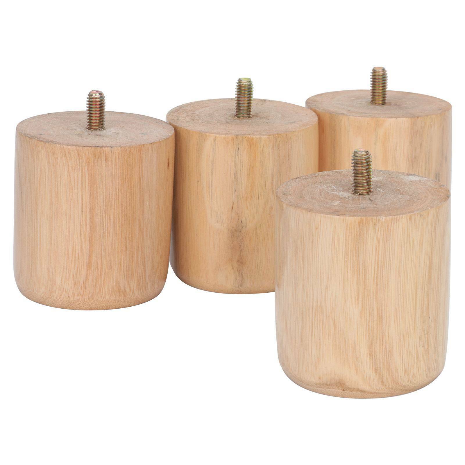4x Wooden Sofa Legs replacement tapered feet for stool bed chair M8 TURNED WOOD