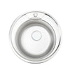 Modern Kitchen Sink Round Stainless Steel Single Bowl With Waste Plumbing Kit