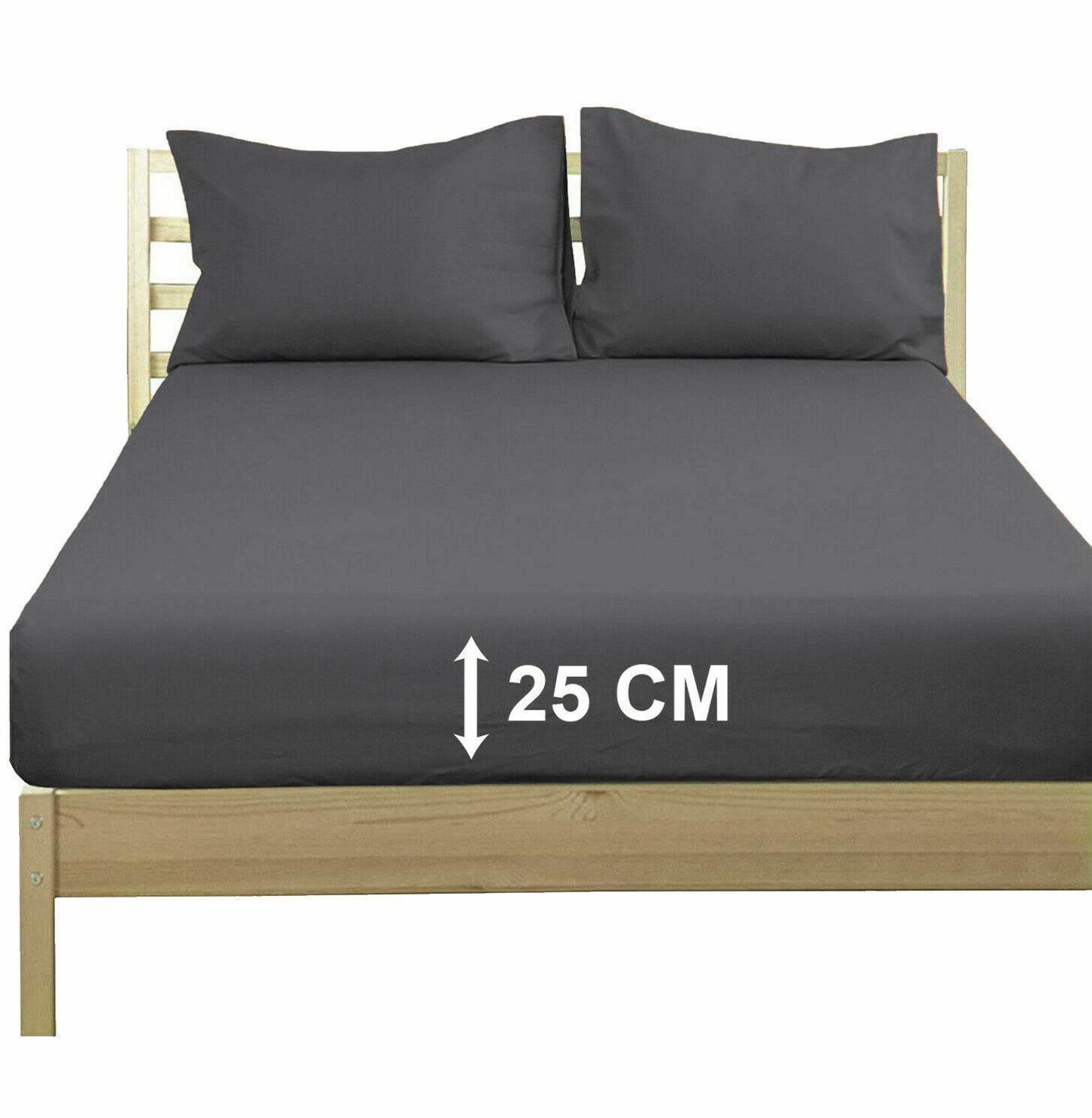Full 25cm Fitted Sheet Bed Sheets 100% Poly Cotton Single Double King King Size