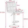 2x Bar Stools Bar Chairs Breakfast Stools for Kitchen Leather Adjustable Swivel