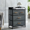 Dark Grey Fabric Cabinet Chest of Drawers Bedside Table Storage 2/3/4/5/7 Drawer