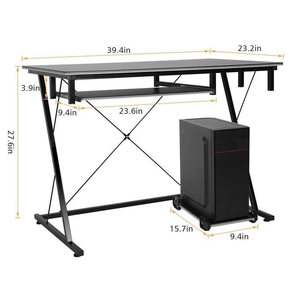 Z-Shaped Computer Desk Study PC Laptop Table Writing Gaming Desk Workstation