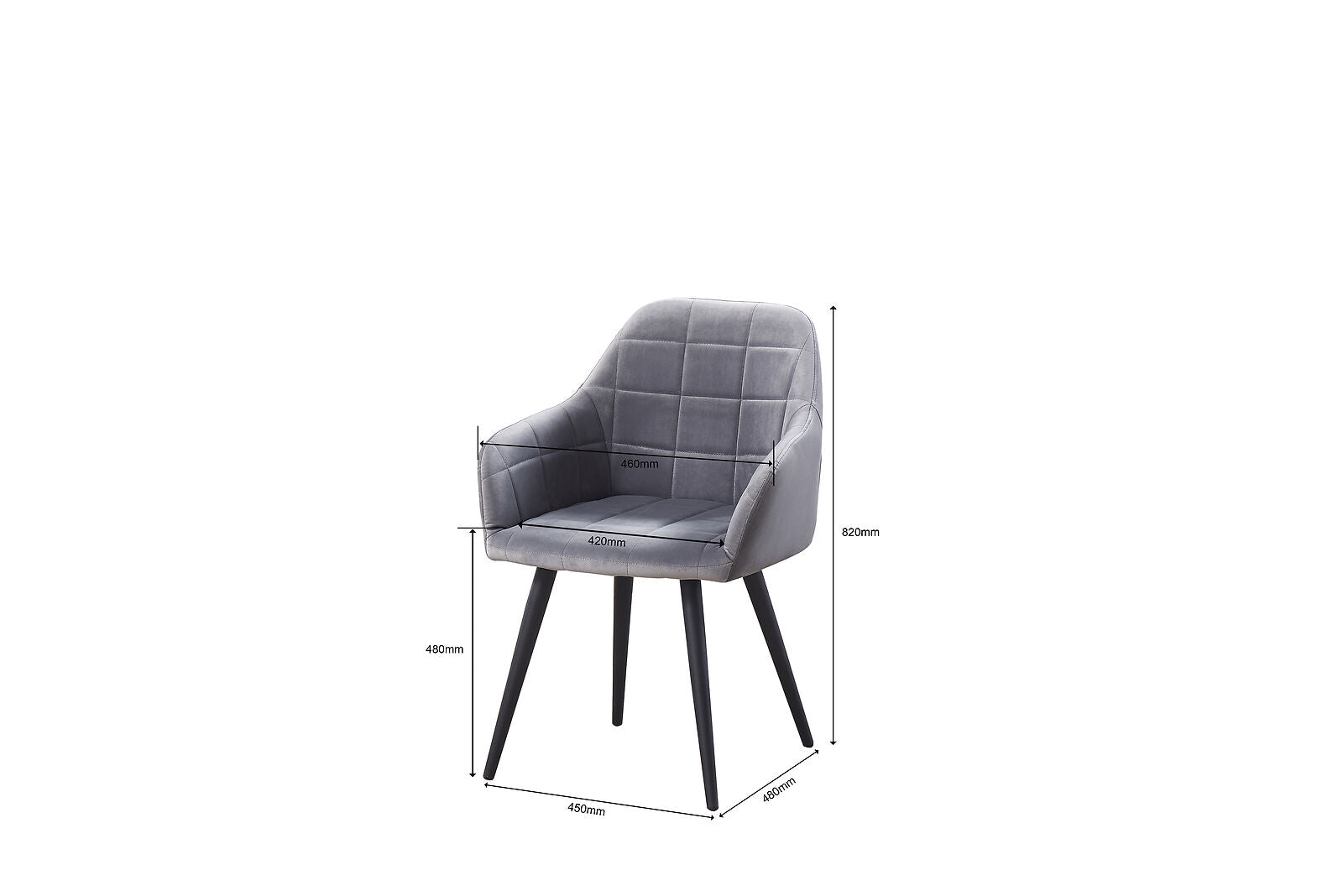 2X Velvet Dining Chairs Living Room Chairs with Armrest Counter Chairs Metal leg