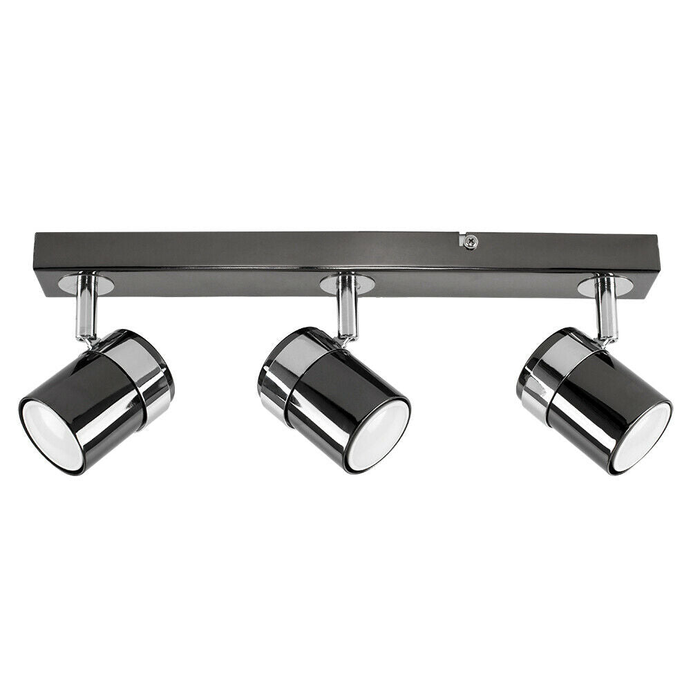 3 Way Adjustable Straight Bar Ceiling Spotlights Modern Lighting LED GU10 Bulbs