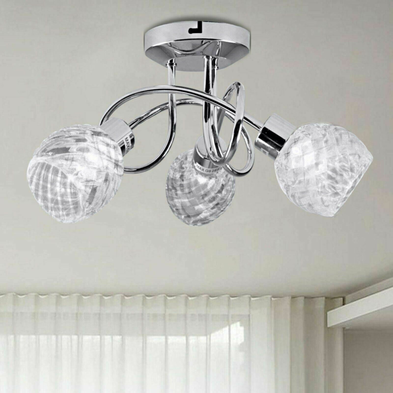LED Crystal Ceiling Light Chandelier 3 way Lamp Kitchen Bed Living room Lights