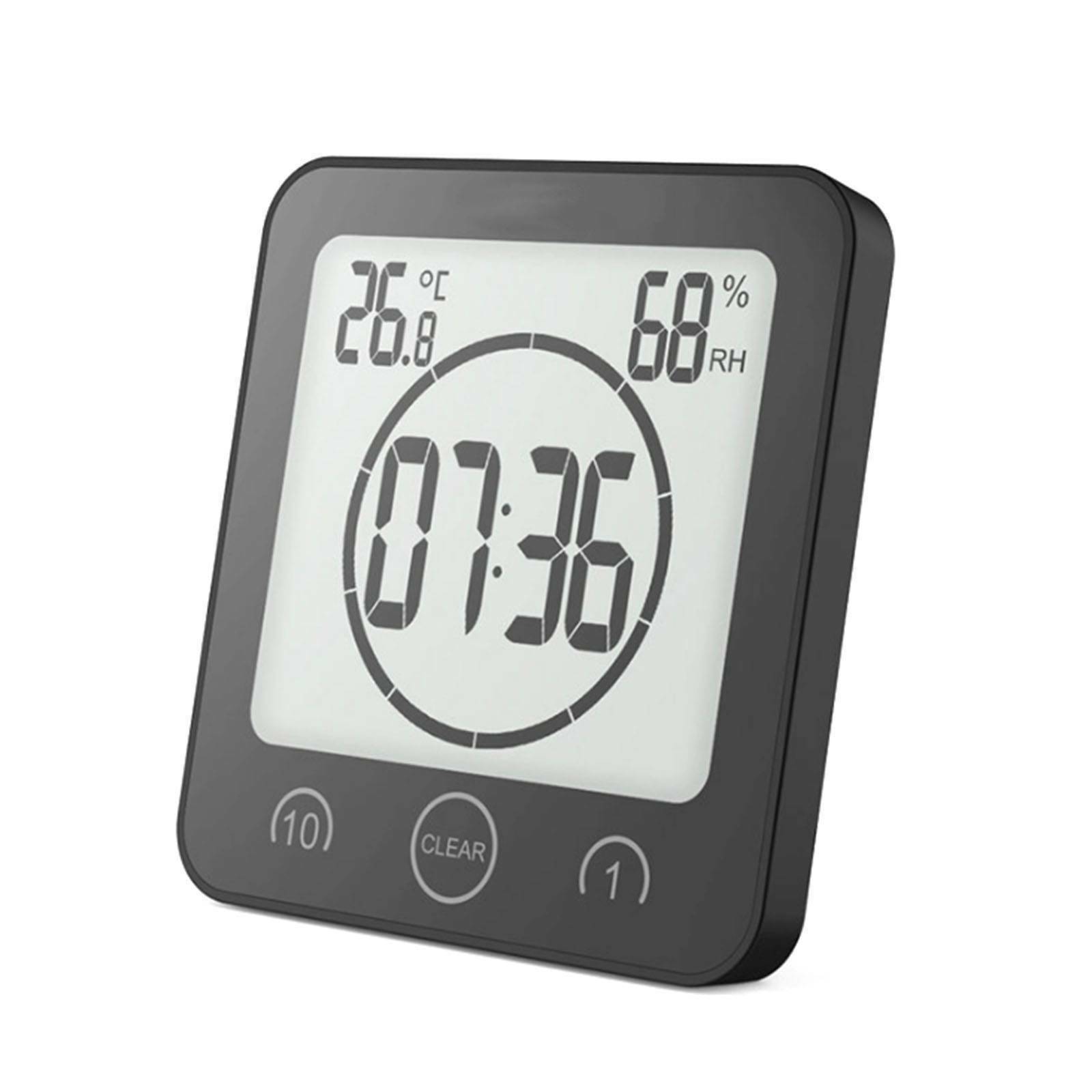 Bathroom Waterproof Digital Shower Clock Timer Alarm Temperature Meter Humidity