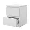 2 Drawer Wooden Bedside Table Matt White Frame Bedroom Storage Nightstand UK