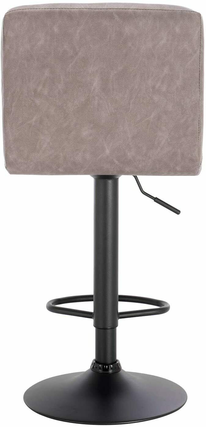 2x Bar Stools Bar Chairs Breakfast Stools for Kitchen Leather Adjustable Swivel
