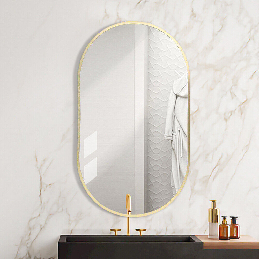 70cm Arched Mirror Industrial Wall Mount Vanity Makeup Bathroom Metal Gold Frame