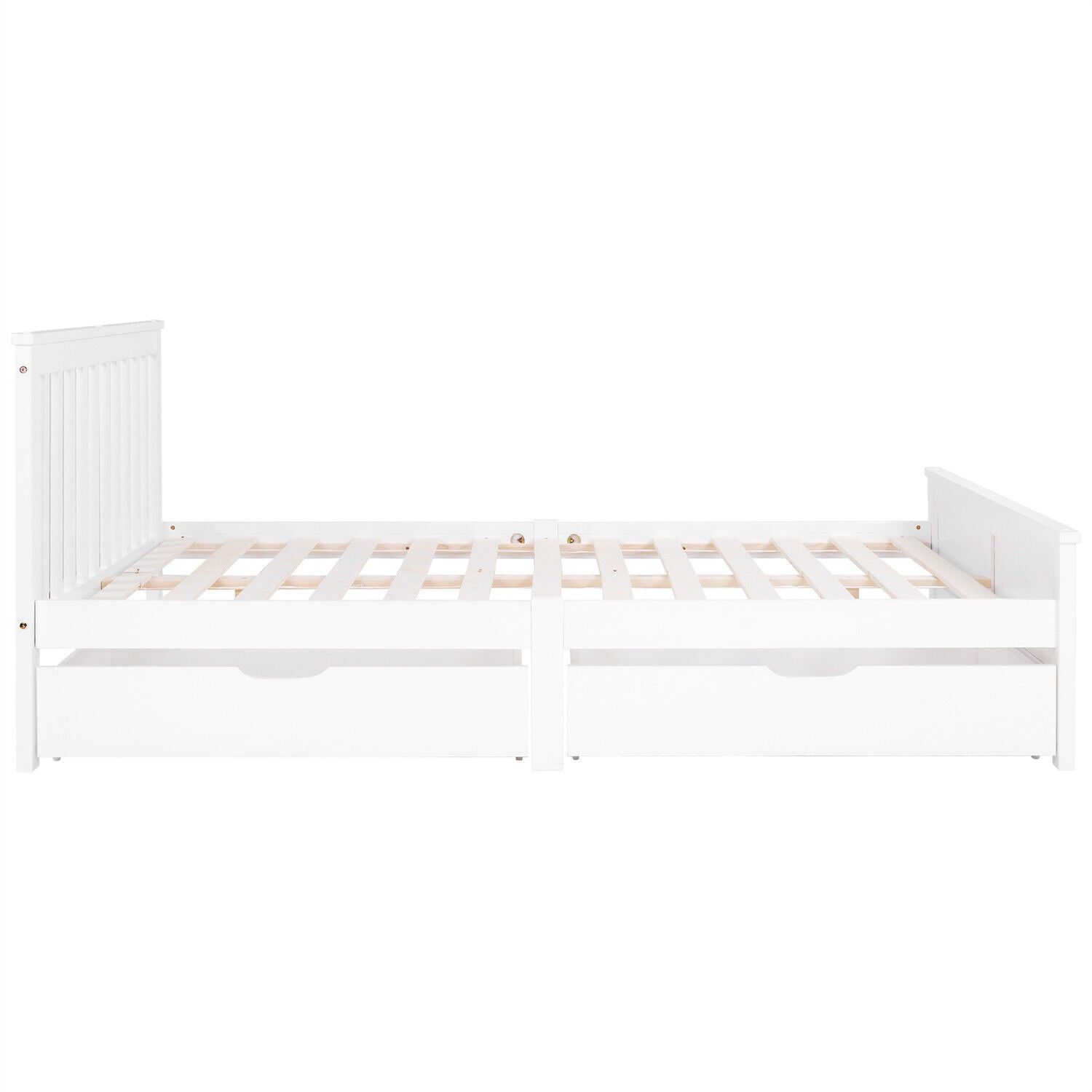 2 Drawers 4ft 3ft Double Single Wooden Solid White Pine Kids Storage Bed Frame