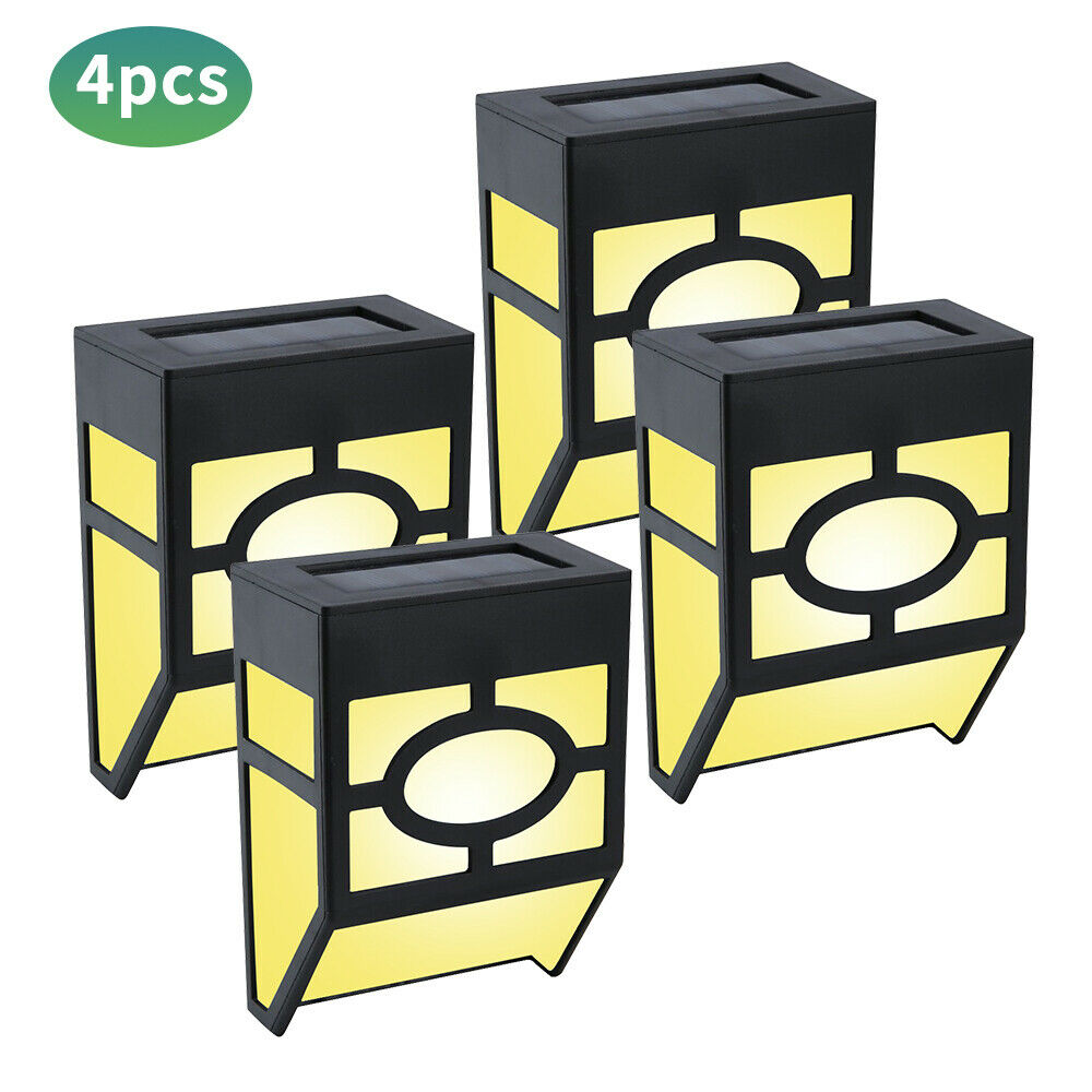 8x Super Bright LED Solar Powered Wall Lights Door Fence Outdoor Garden Lighting